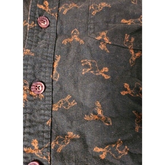 Duluth Trading Flannel Green Stag Relaxed Fit Untucked Button Down Shirt 2XLT - Picture 3 of 7